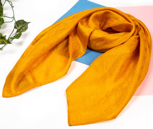 Benares Yellow Mustard Silk Scarf